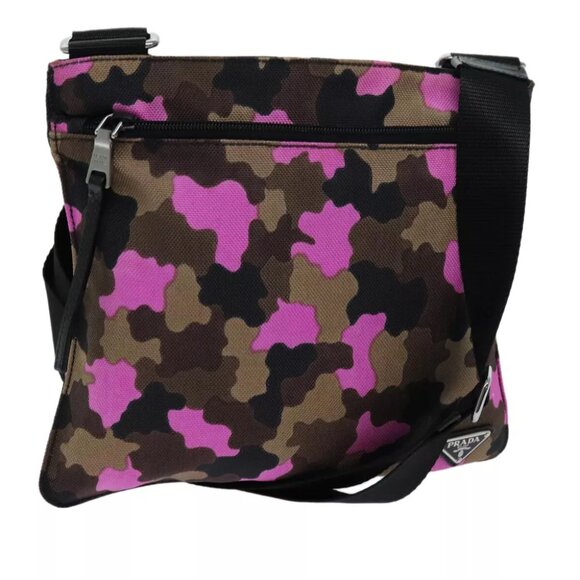 PRADA Camouflage Shoulder Bag Nylon Pink - Picture 1 of 8